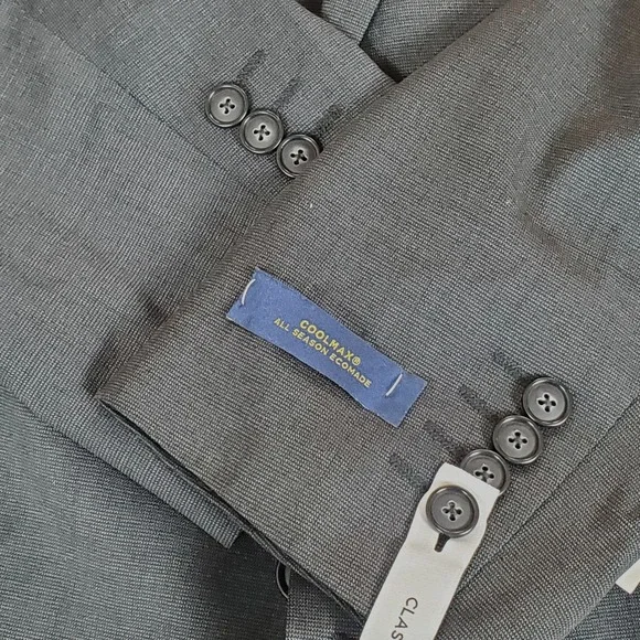 JCP Stafford Suit Coat Jacket Charcoal 44 REG Classic Fit Coolmax All Season NWT